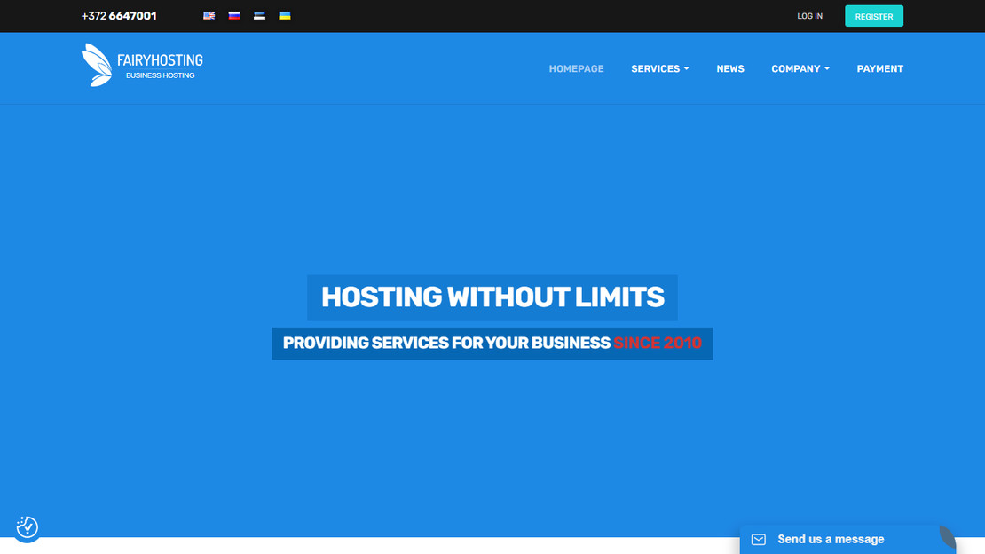 Скриншот сайта FairyHosting