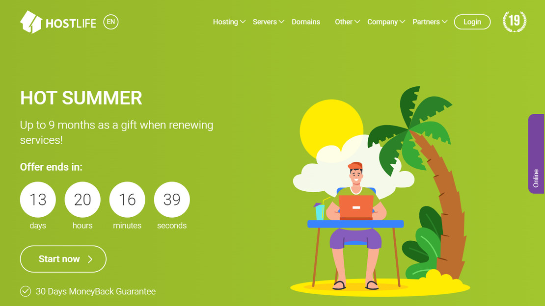 Скриншот сайта HOSTLIFE