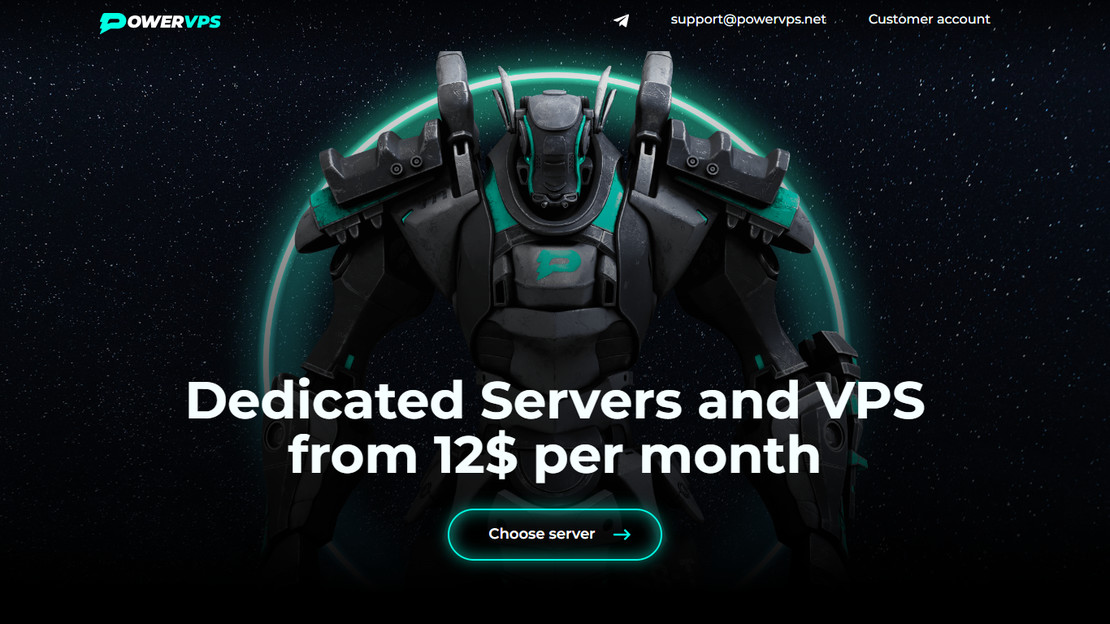 Скриншот сайта PowerVPS