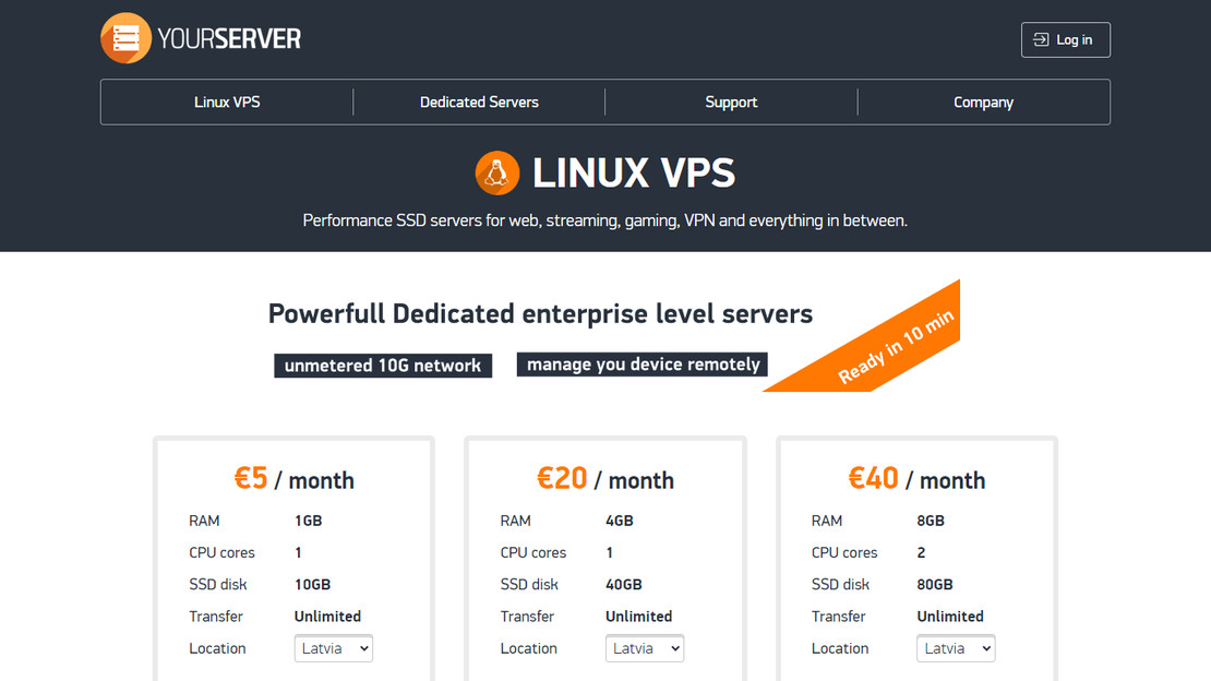 Скриншот сайта YOURSERVER